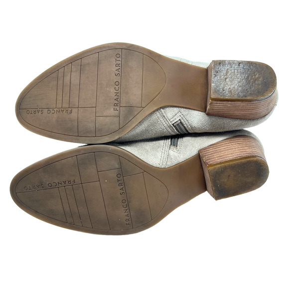 Sarto by Franco Sarto Garfield Tan Suede Ankle Almond Toe Booties Women's Sz 7.5 - Picture 6 of 8